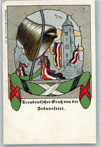 1900 Treudeutscher Gruß von der Sedansfeier Gedenken Deutsch-Französischer Krieg