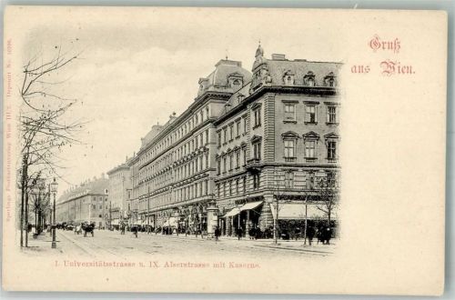 Wien Kaserne Litfaßsäule Geschäfte Alserstrasse Universitätsstrasse