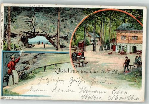 Bad Schandau 1898 Bahnpost Dresden Bodenbach Zug 446 10.7.98 Kuhstall
