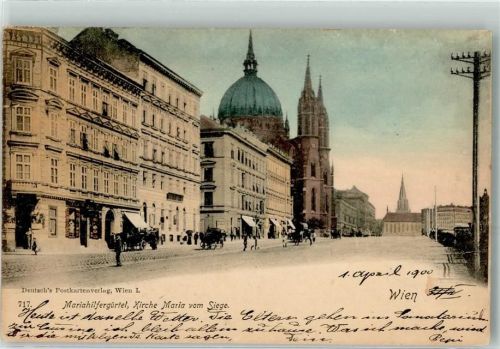 Wien 1900 Marieahilfergürtel Kirche Maria vom Siege