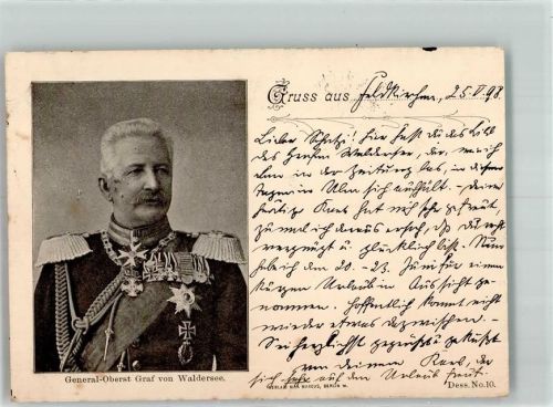 1898 Der preußische Generaloberst Alfred Graf von Waldersee Verlag Max Marcus No. 10