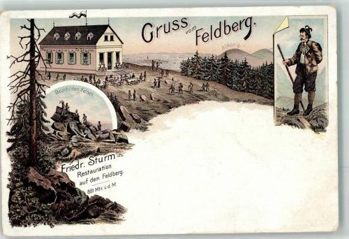 Feldberg 1897 Gasthaus v. Fr. Sturm Tracht Brunhilden Felsen