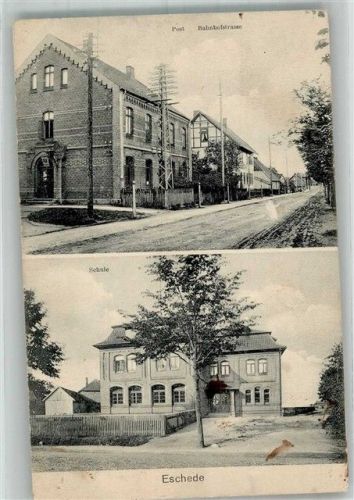 Eschede 1915 Bahnhofstrasse Post Schulhaus
