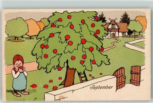 September Äpfel pflücken AK