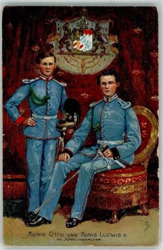 König Otto und König Ludwig II Wappen sign. F.B. Verlag Ottmar Zieher Z 3658