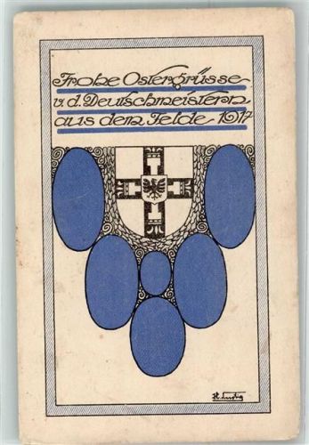 1917 sign.Lustig Ostergrüsse Aus dem Feld Feldpost Infanterieregiment 28 Kompanie