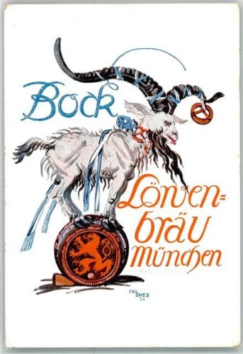 München sign.Dietz Löwenbräu Bock Brezeln