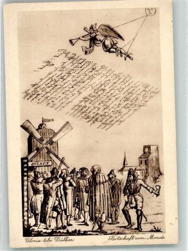 41747 W4060 Dülken Künstlerkarte Windmühle Botschaft vom Monde Narrenakademie Nr. 5