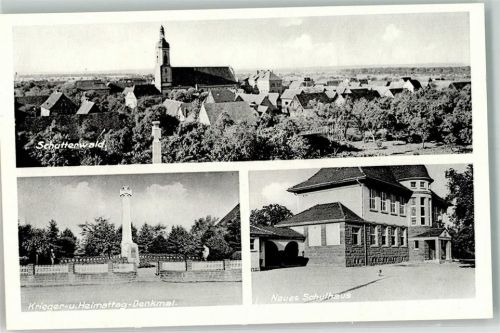 77746 W7601 Schutterwald - Krieger- und Heimattag- Denkmal Neues Schulhaus