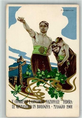 Bologna Dudovich M. V Congresso E Concorso Nazionale Federa Le Ginnnastico 1901