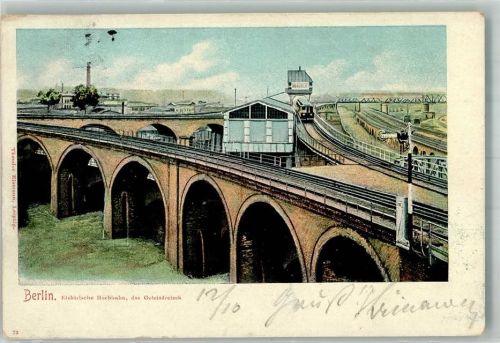 Kreuzberg 1902 Eisenbahn elektrische Hochbahn Gleisdreieck