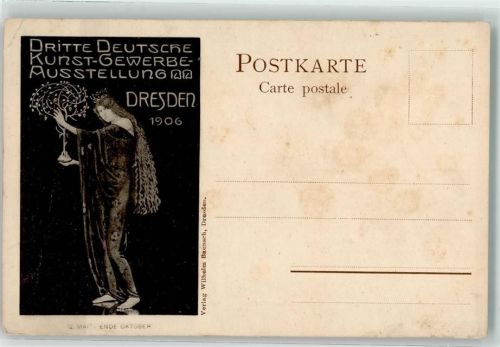 Dresden 1906 Jugendstil Ausstellungsplakat von Otto Gussman als Karte