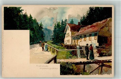 Friedrichroda 1903 Serie 1037 Aus dem Thüringer Land Schauenburgs Mühle