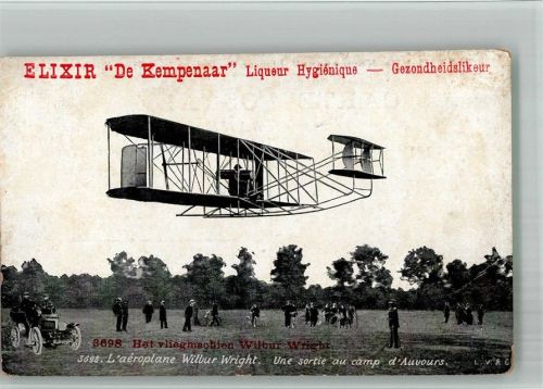 Aeroplane Wilbur Wright Werbung De Kempenaar Liqueur Hygienique