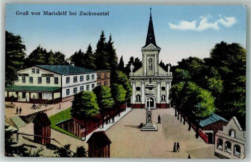 Zlaté Hory 1942 Gasthaus Kirche Mariahilf