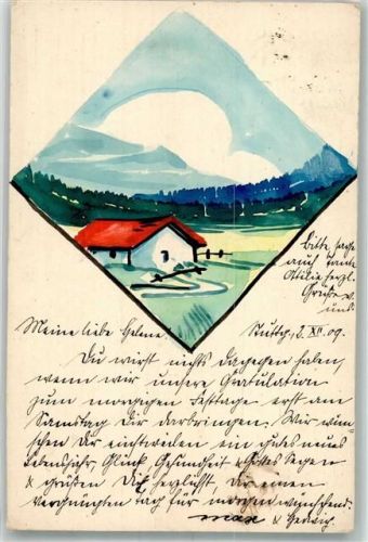 Bauernhof Handgemalt 1909