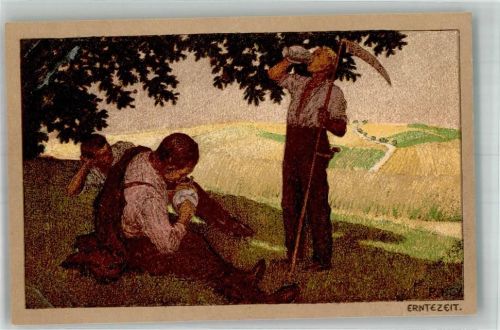 Erntezeit Sense Brotzeit Landwirtschaft Verlag H. Köhler Nr. 84