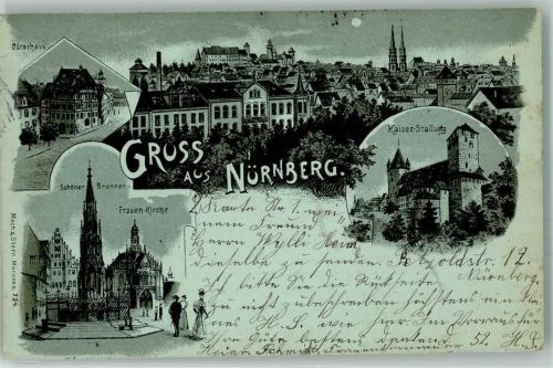 Nürnberg 1898 Schöner Brunnen Fraunekirche Dürerhaus Kaiser Stallung
