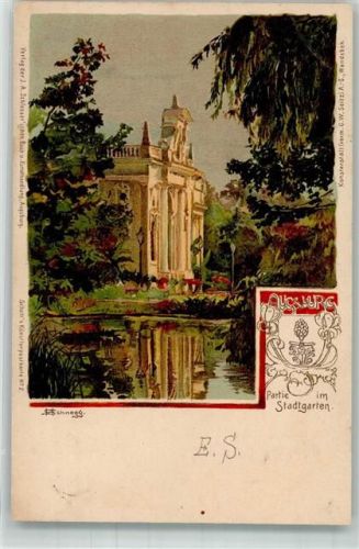 Augsburg 1899 Im Stadtgarten