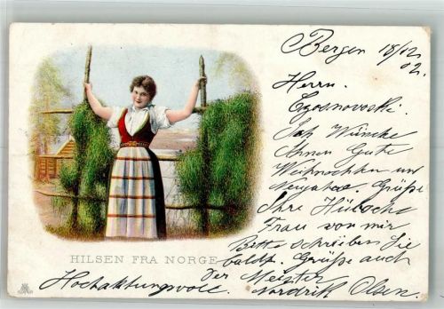 Bergen 1902 Tracht Ort handschriftlich