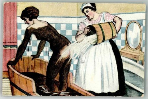 Erotik Akt Kalter Wasserstrahl Zieher, Ottmar Moorbadkarte Nr. 41 Moorbad 1926
