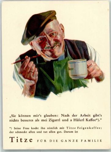 1940 Auf AK Titze Feigenkaffe Serie Nr. 3 Becher mit der Aufschrift Vater