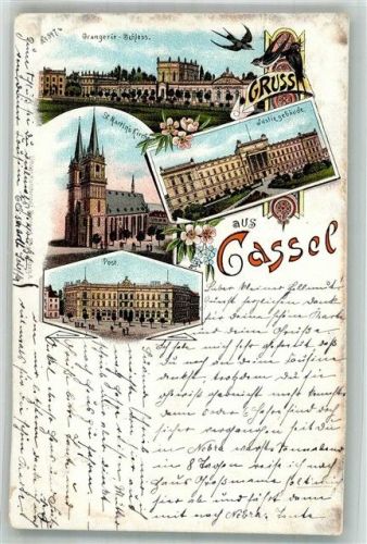 Kassel 1898 Orangerie Schloss St. Martins Kirche Justizgebäude Post