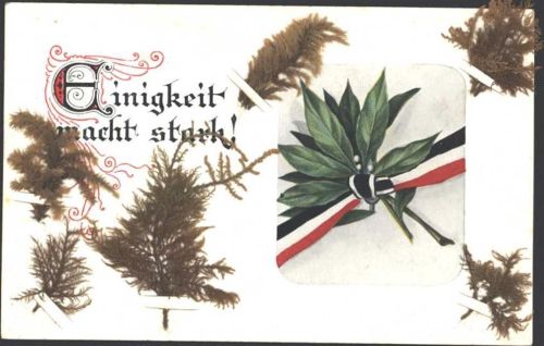 Einigkeit macht stark, AK mit echten Pflanzen