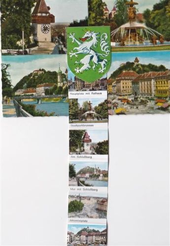 Graz ausziehbarer Papierstreifen Wappen Brunnen