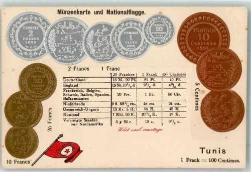 Münzabbildung Nationalflagge Motiv Tunesien Prägedruck