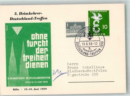 Köln Deutz 105 1959 3. Heimkehrer Deutschland Treffen Politik
