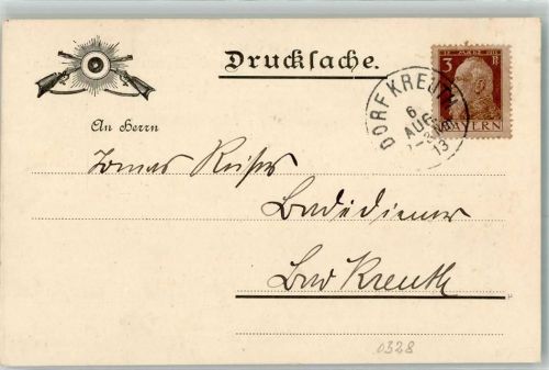 Kreuth 1913 Einladung Schützengesellschaft Hubertia