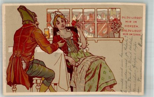 Serie 1223 Liebeslieder Liebespaar Jugendstil