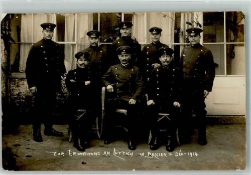 Liege 1915 - 195 Feldpost WK I Uniform Gruppenfoto