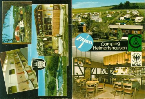 Heimertshausen Campingplatz Innen-und Aussenansicht Klappkarte Schwimmbad