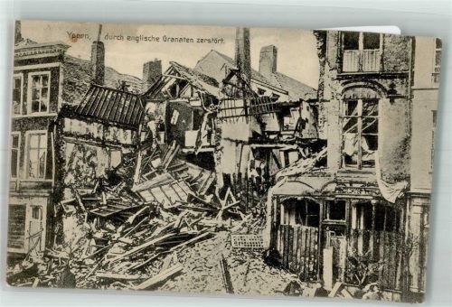 Ypres 1915 Feldpost WK I Sächs.Reserve-Ulan 8.Esc. Häusertrümmer