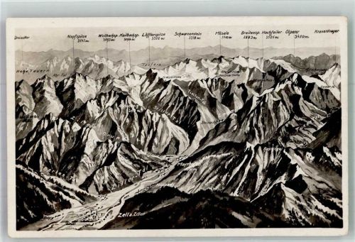 Mayrhofen 1932 Vogelschau Zillertal
