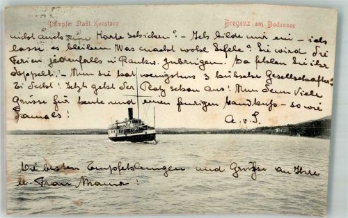 Bregenz 1910 Dampfer Stadt Konstanz