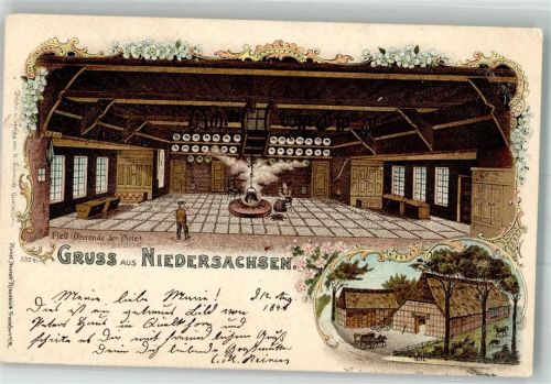 1898 Verlag Rosenblatt Flett Oberende der Diele in Niedersachsen
