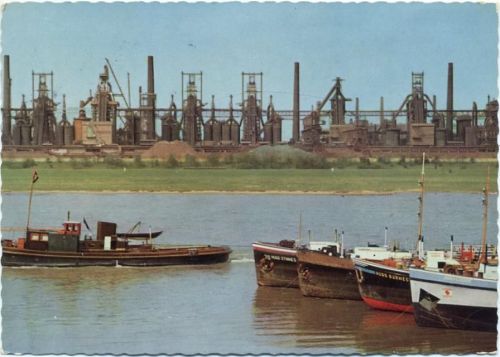 1960 Duisburg, Hüttenwerk/smelting-works -Rheinhausen-, gezackter Rand,Georg Sulzbach