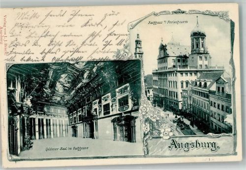 Augsburg 1904 Goldener Saal Im Rathaus Perlachturm