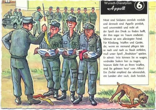 um1950/60 Wunsch-Dienstplan der Soldaten. Appell 6.,G. H. Hacker-Rauch AKU1