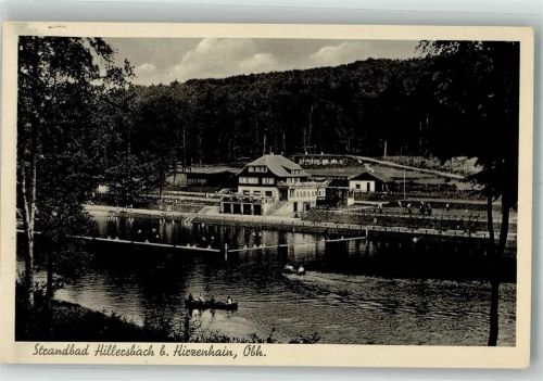 63697 W6476 Hirzenhain , Wetteraukr 1940 Foto AK Schwimmbad Hillersbach