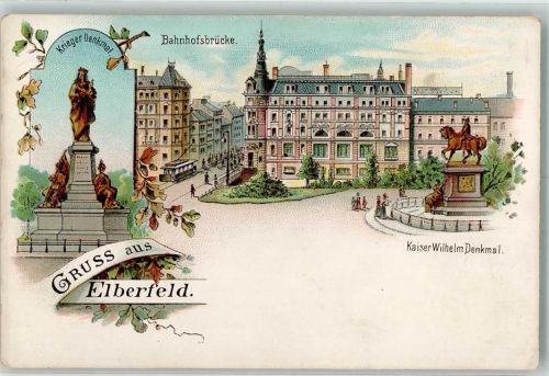 Elberfeld Kriegerdenkmal Bahnhofsbrücke Kaiser Wilhelm Reiterdenkmal