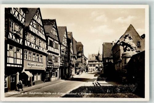 Ochsenfurt WK II Adolf Hitler Straße Kriegerdenkmal Rathaus Metzgerei Gasthaus