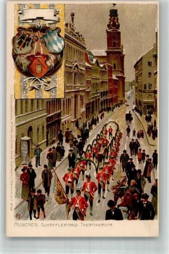 München 1900 Wappen Schäfflertanz Theatinerstr. Zieher, Ottmar Nr. 2145