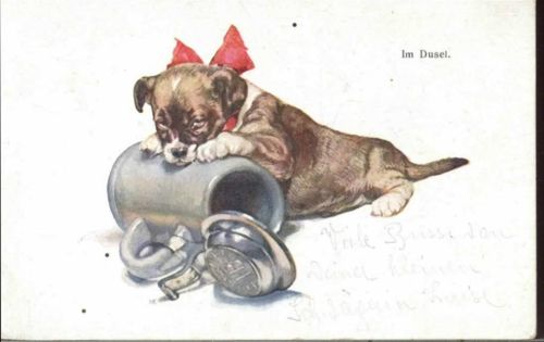 1929 Hund und Bierkrug,B.K.W.