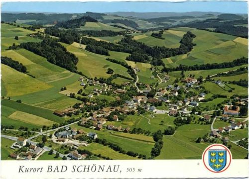 1977 Kurort Bad Schönau, Niederösterreich/Wappen.,Alpine Luftbild AKU1