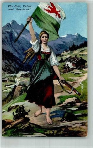 Verlag Fritz Gratl Für Gott, Kaiser + Vaterland 1809-1909 Patriotik WK I Motiv Österreich 1909