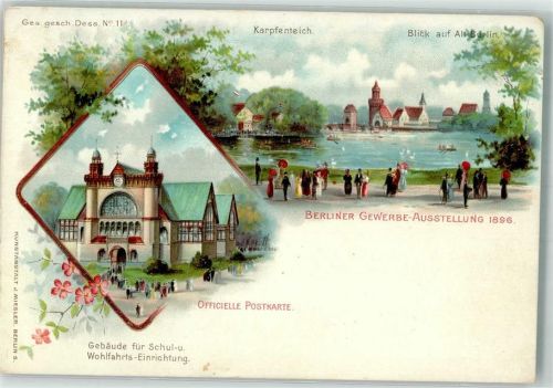 Treptow 1897 Karpfenteich Gewerbe Ausstellung 1896